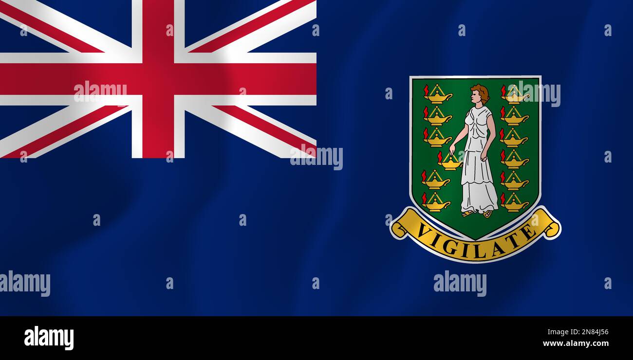 British Virgin Islands Waved Flag Illustration Vector Stock Vector