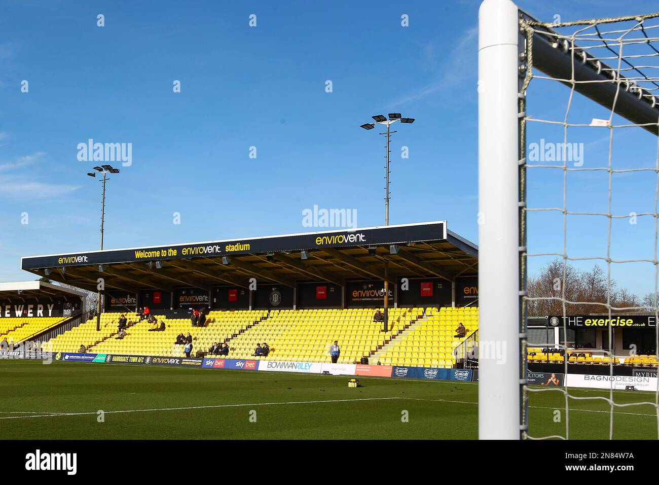 The EnviroVent Stadium, Harrogate, England - 11th February 2023 General view of the ground - before the game Harrogate Town v Stockport County, EFL League 2, 2022/23, at The EnviroVent Stadium, Harrogate, England - 11th February 2023  Credit: Arthur Haigh/WhiteRosePhotos/Alamy Live News Stock Photo