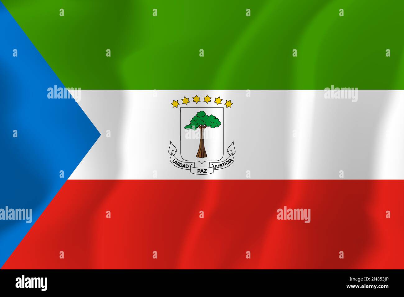 Equatorial Guinea Waved Flag Illustration Vector Stock Vector