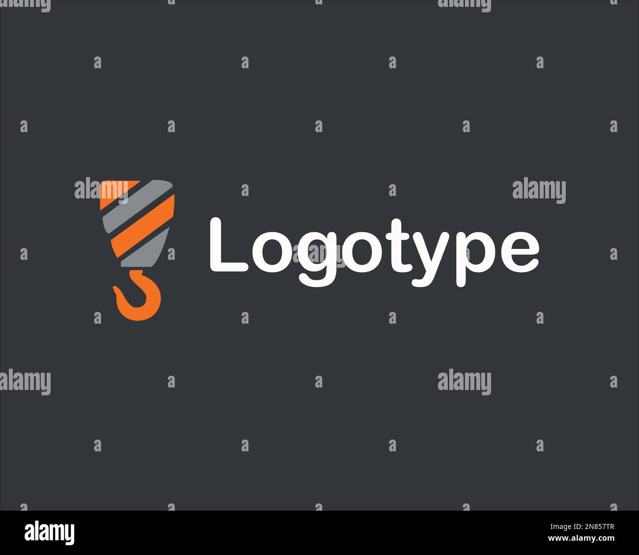 The logo, a construction crane icon. Special equipment. Vector illustration. Flat style Stock