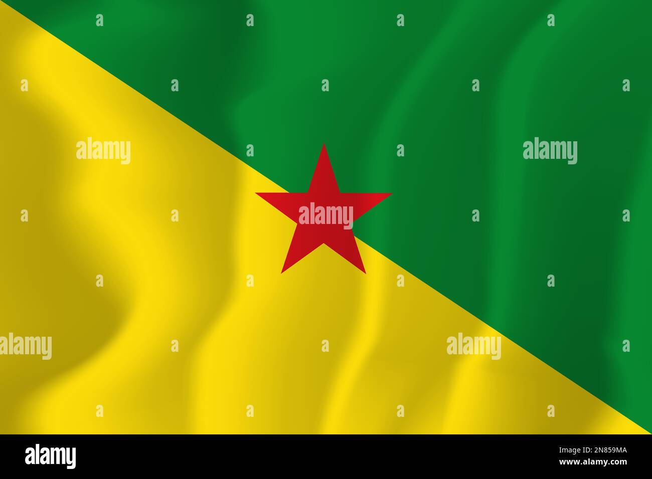 French Guiana Waved Flag Illustration Vector Stock Vector