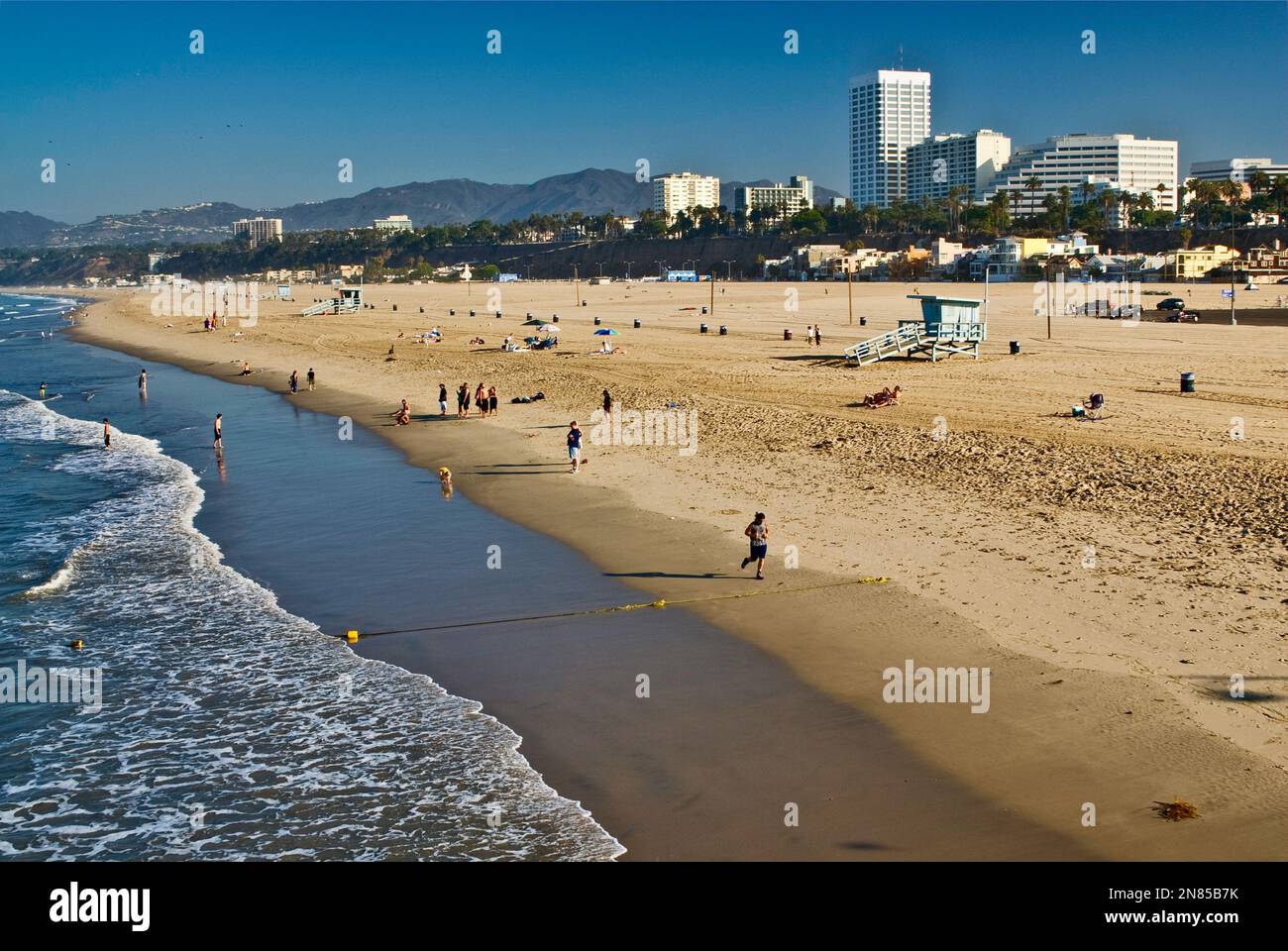 Pacific Beach seen from Santa Monica Pier, Santa Monica, California, USA Stock Photo