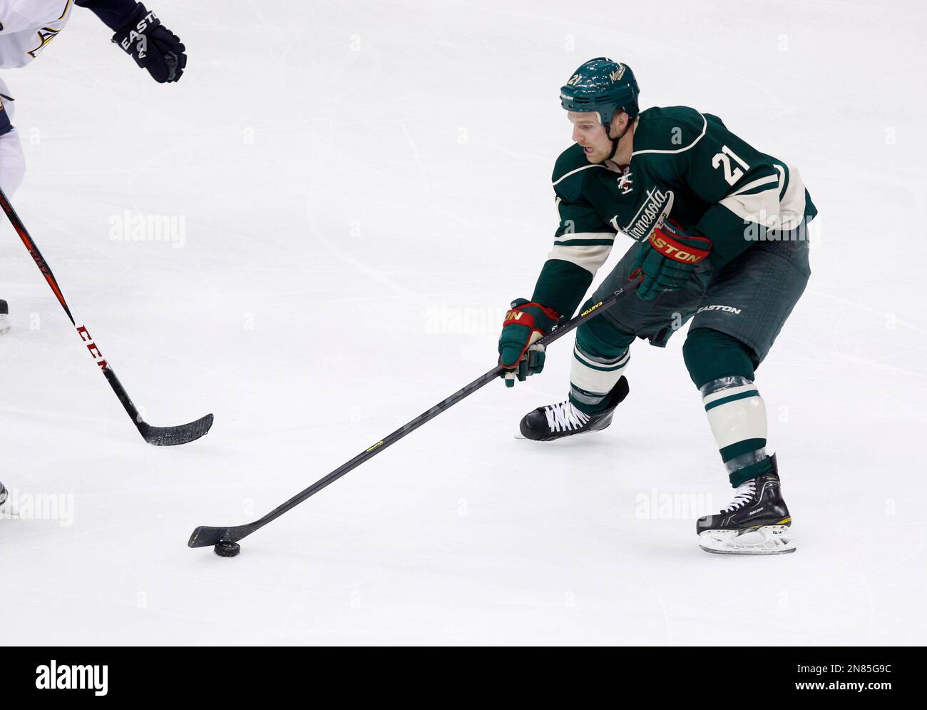 Minnesota Wild center Kyle Brodziak (21) shown during an NHL hockey ...