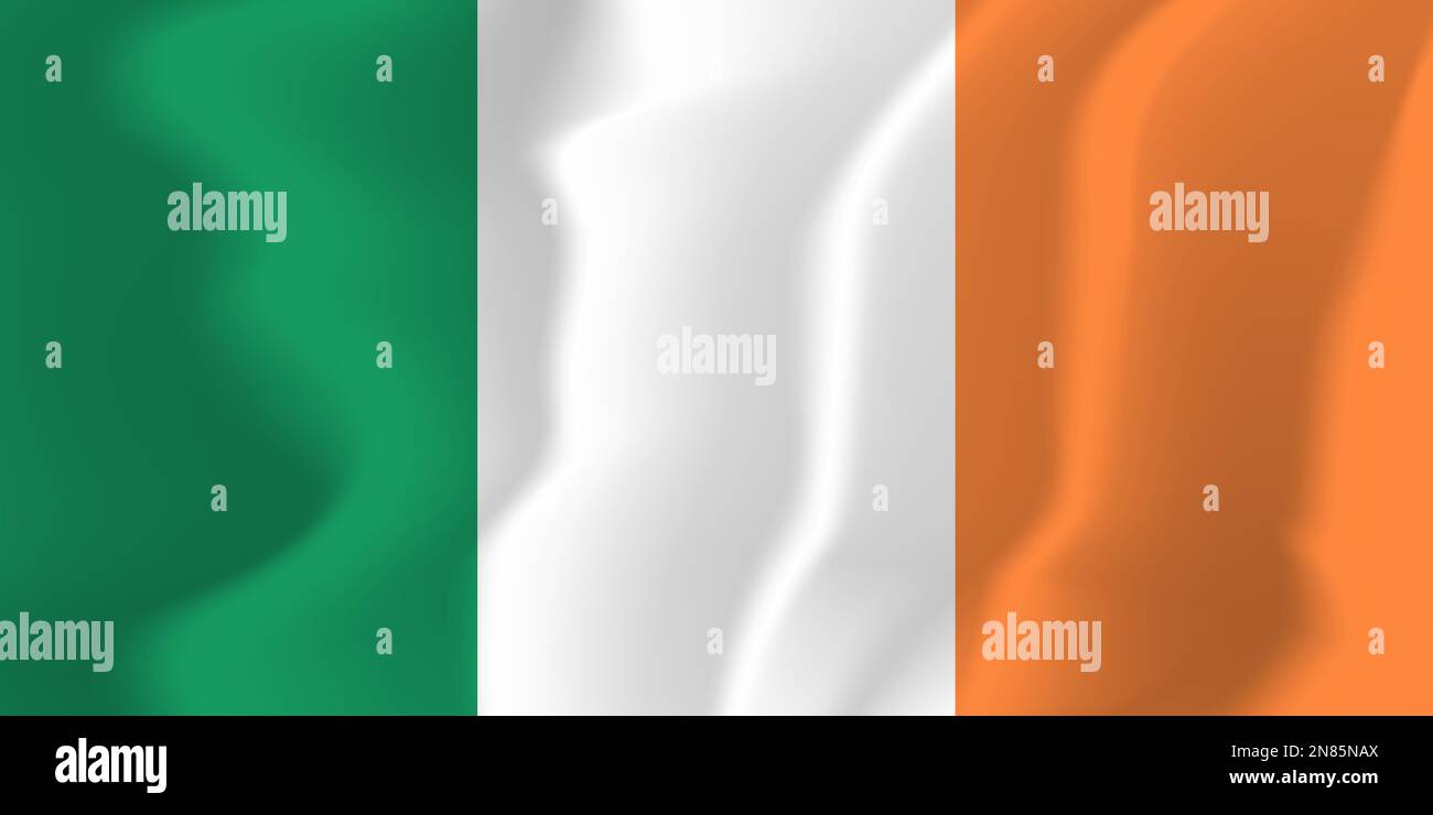 Ireland Waved Flag Illustration Vector Stock Vector