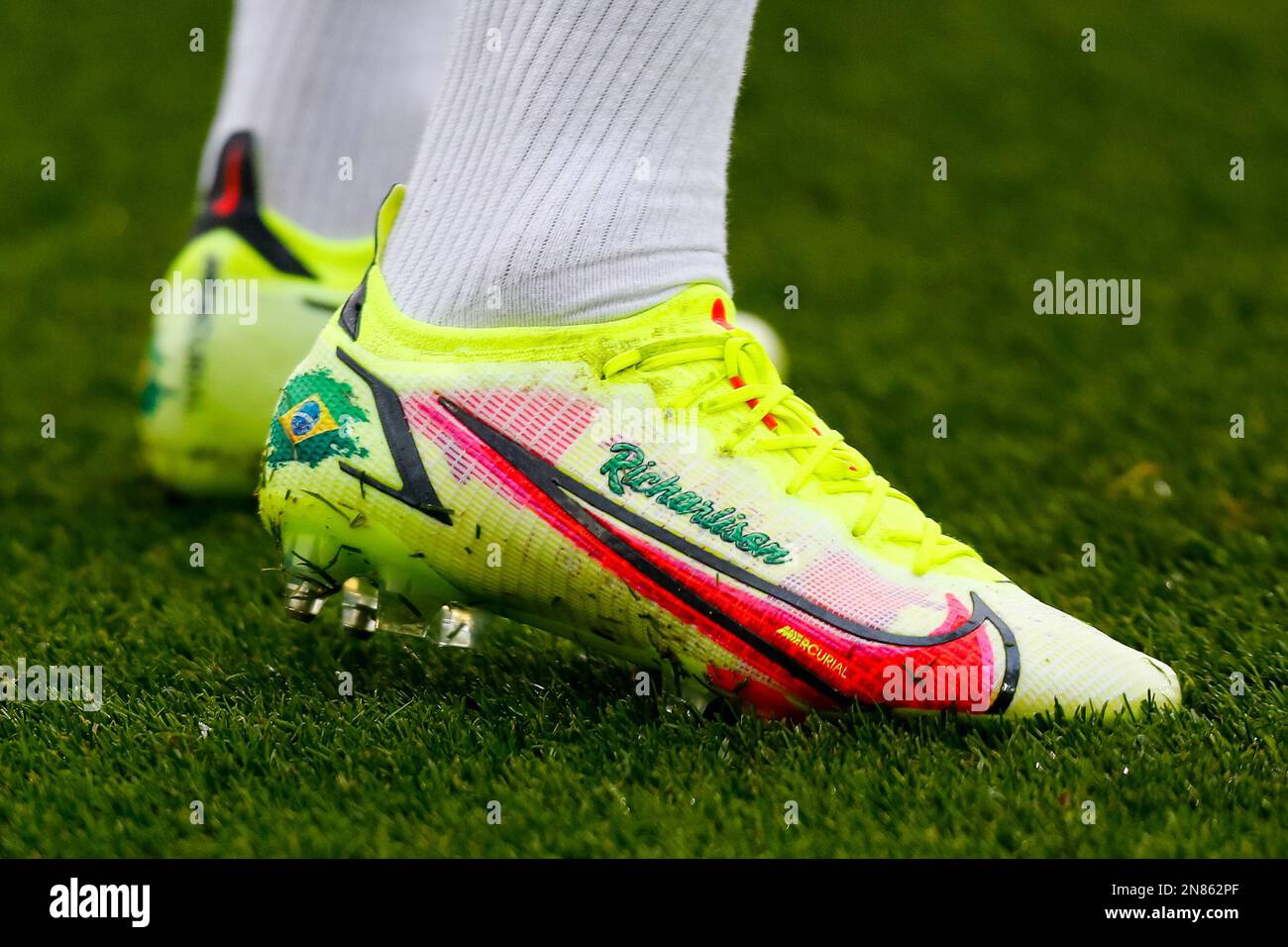 King Power Stadium, Leicester, UK. 11th Feb, 2023. Premier League Football, Leicester City versus Tottenham Hotspur; Detail of the boots of Richarlison of Tottenham Hotspur Credit: Action Plus Sports/Alamy Live News Stock Photo