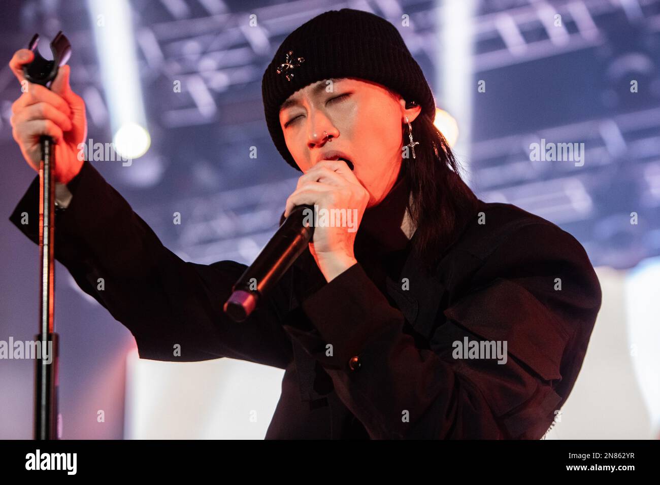 Milan Italy. 10 February 2023. The American singer-songwriter and producer Casey Luong known by his stage name KESHI performs live on stage at Fabrique during the 'Hell & Back Tour'. Stock Photo