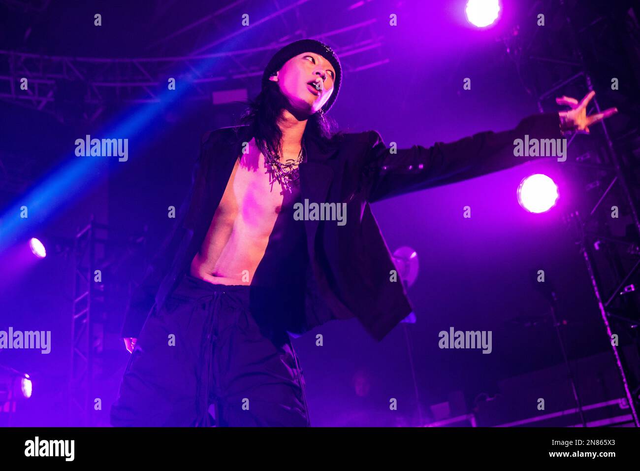 Milan Italy. 10 February 2023. The American singer-songwriter and producer Casey Luong known by his stage name KESHI performs live on stage at Fabrique during the 'Hell & Back Tour'. Stock Photo