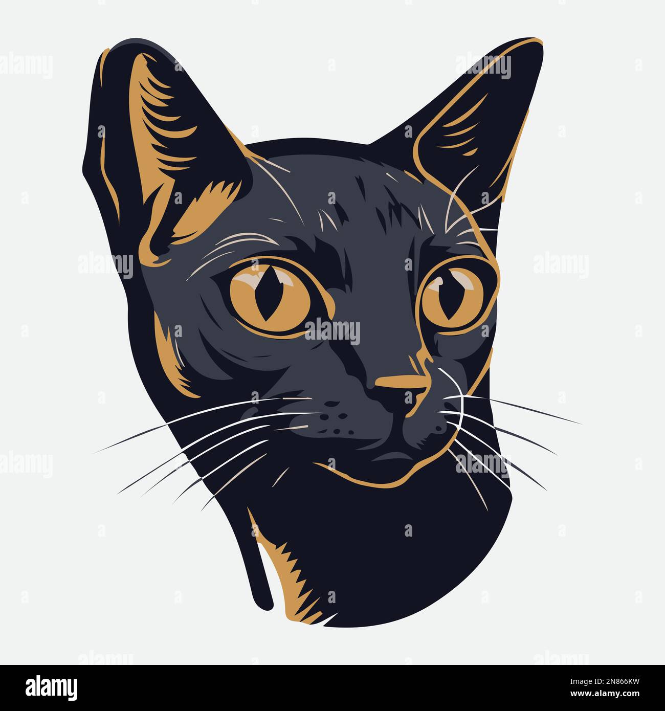 black and white cat vector cartoon perfect for pet lover or pet business Stock Vector