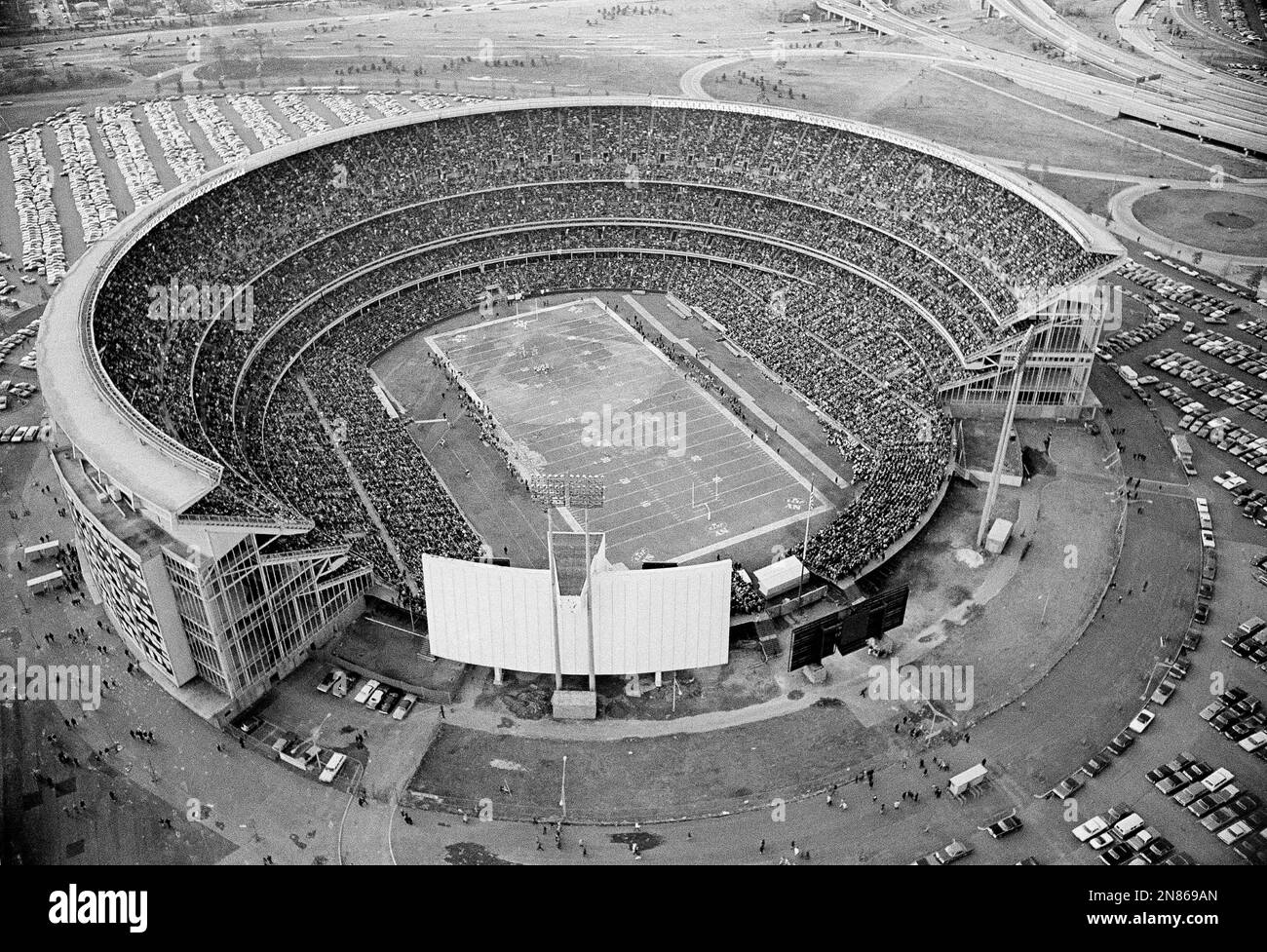 A record crowd of 63,849 jams New York's Shea Stadium, Nov. 16, 1969 at