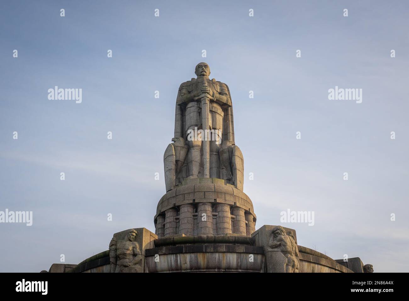 Bismarck Monument at Alter Elbpark created by Hugo Lederer, 1906 - Hamburg, Germany Stock Photo