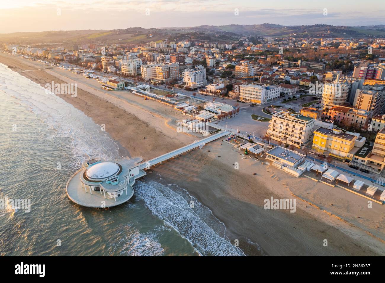 Aerial view of Italian coast in Senigallia town Stock Photo Alamy