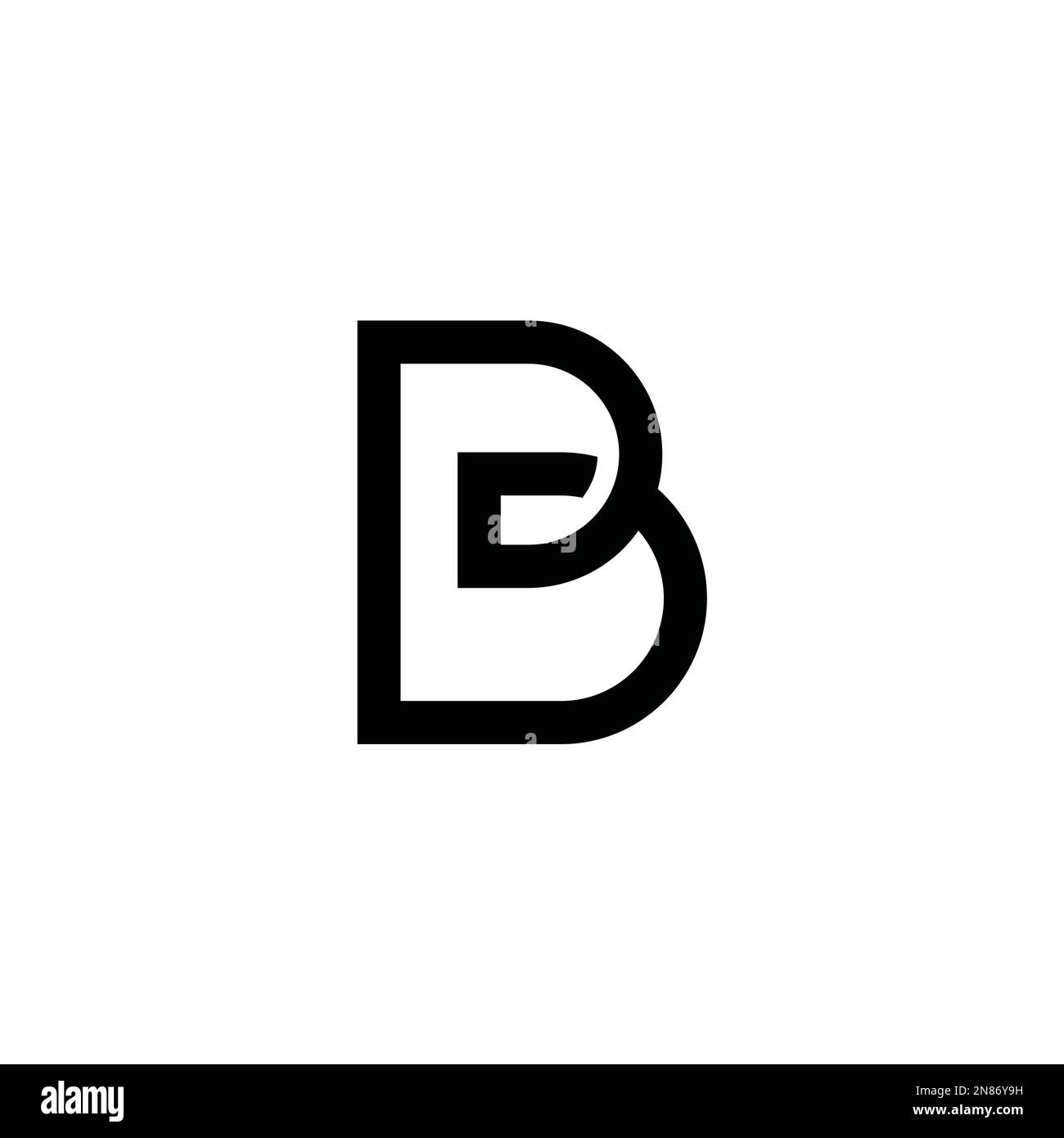 B icon vector text logo Stock Vector