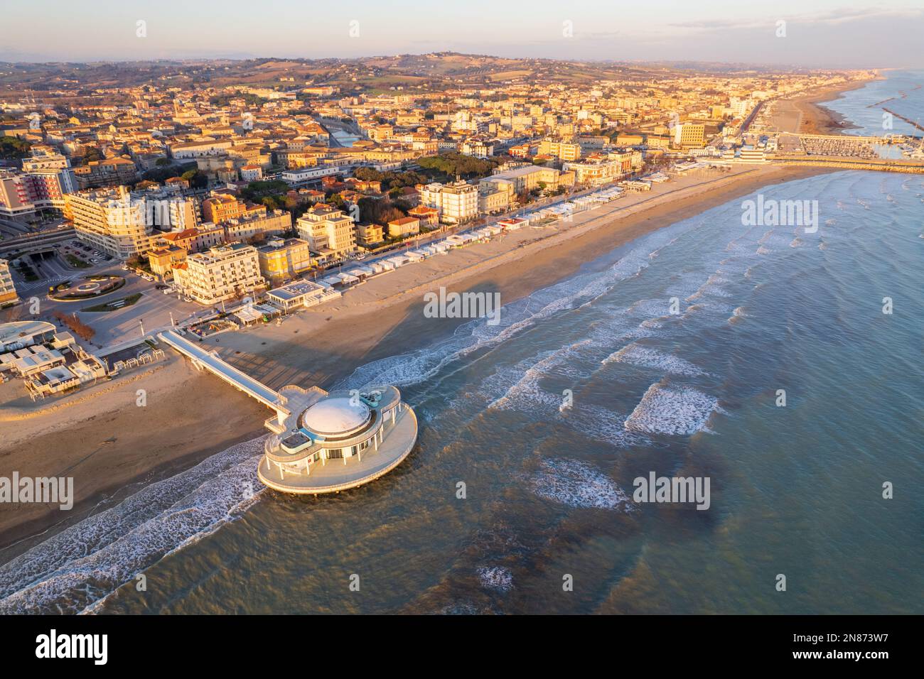Aerial view of Italian coast in Senigallia town Stock Photo Alamy