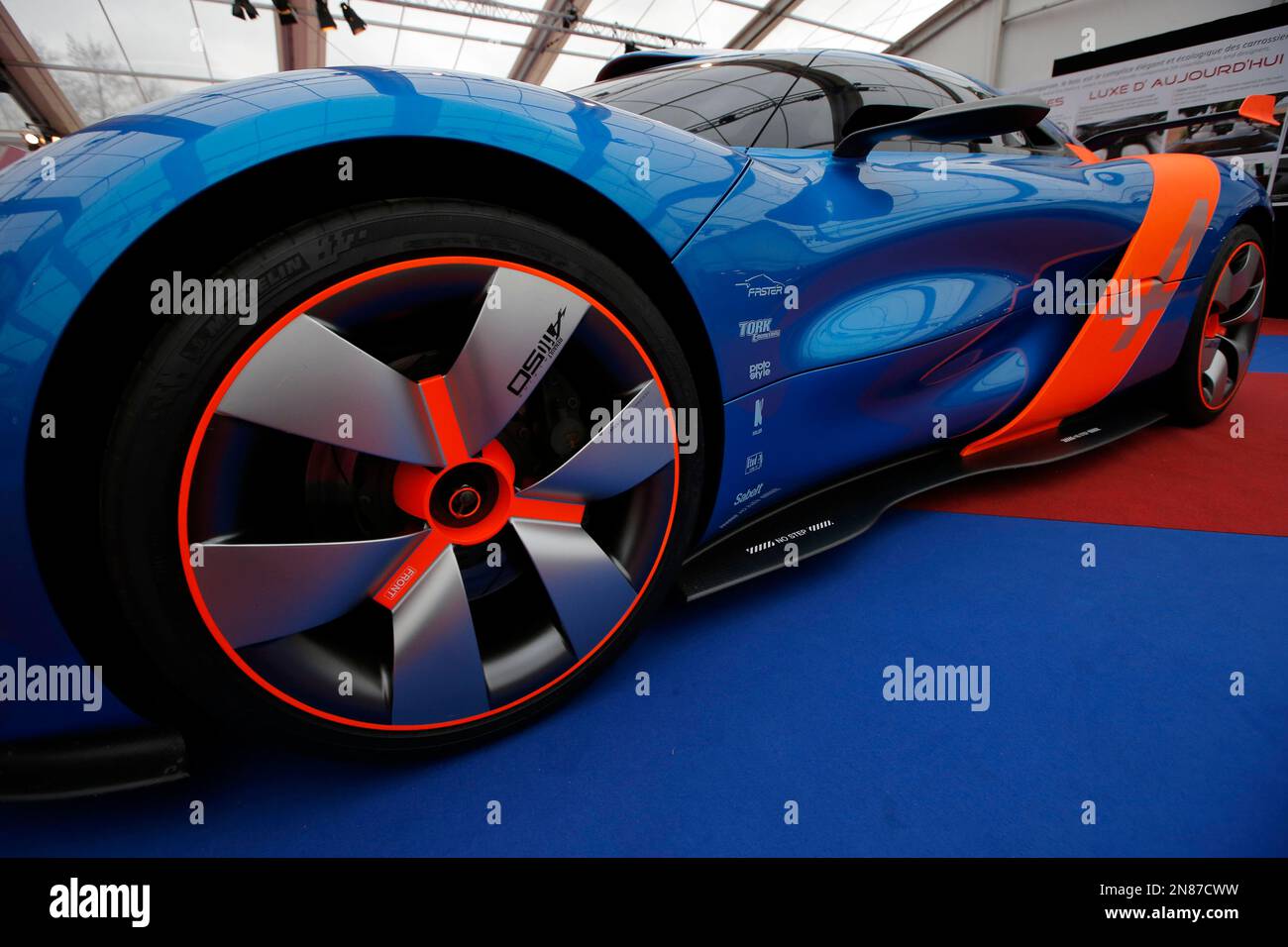 The front left side of the Renault Alpine A110-50 concept car, inspired ...