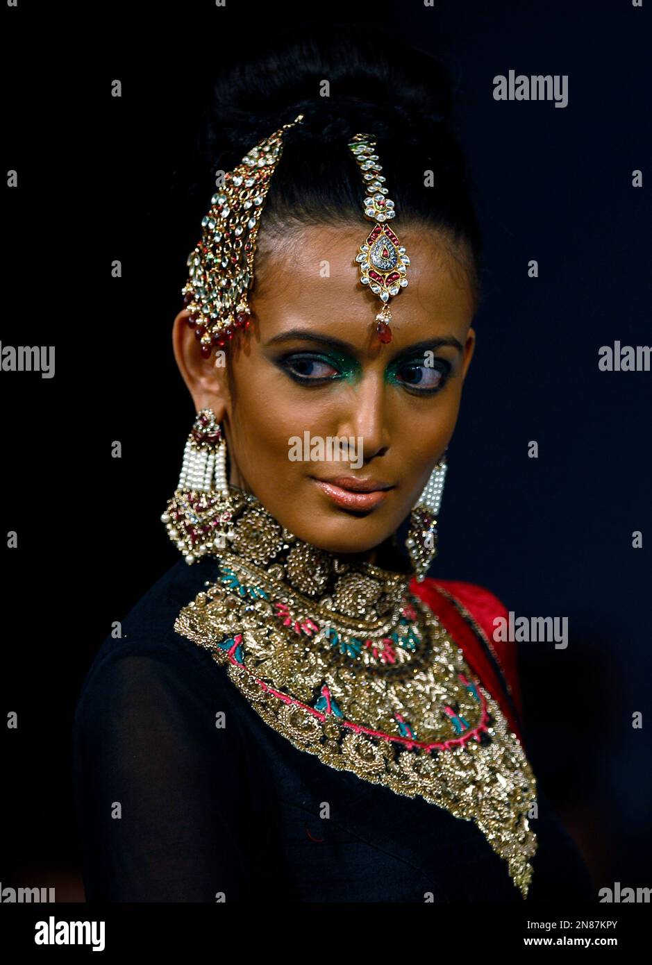 A model presents a creation by Neerus at the Bangalore Fashion