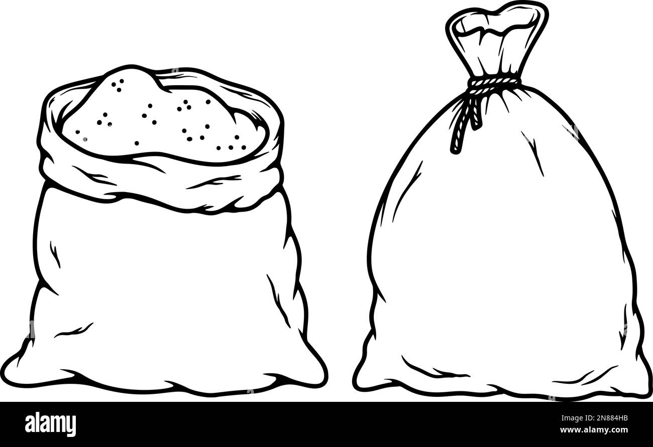 Vintage flour bag. Design element for logo, label, sign. Vector