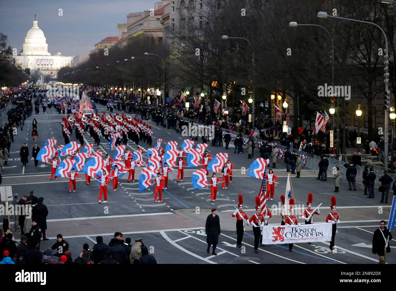 The Boston Crusaders Drum & Bugle Corps, of Massachusetts performs