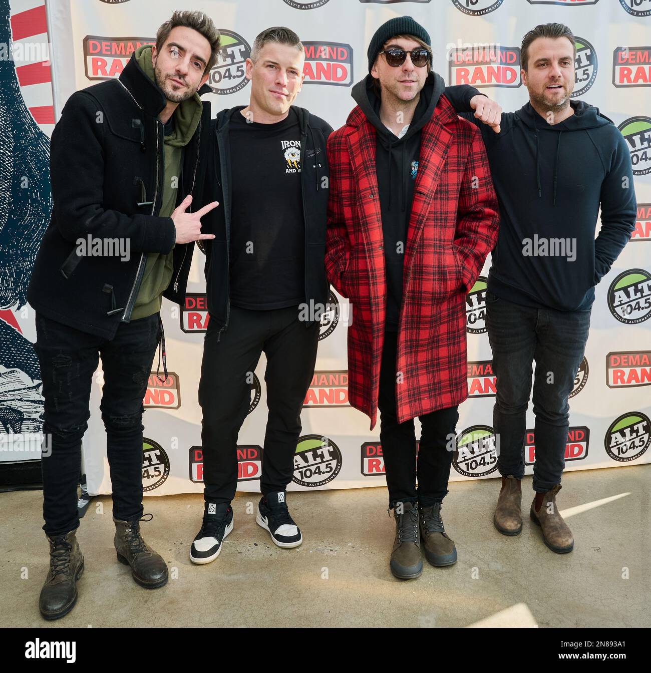 PHILADELPHIA, PA, USA FEBRUARY 04, 2023 All Time Low Pose at ALT 104