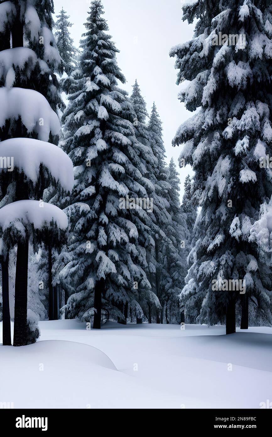 Photo Winter forest Stock Photo