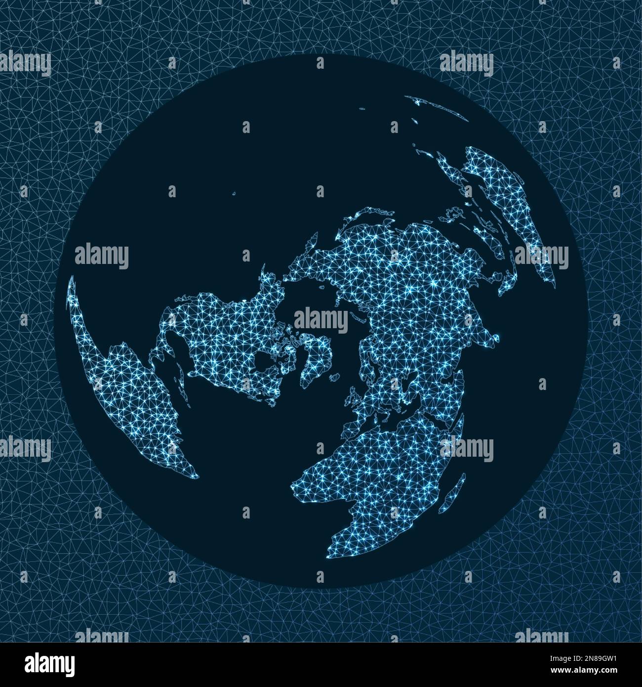Communications map of the world. Wiechel projection. World Network