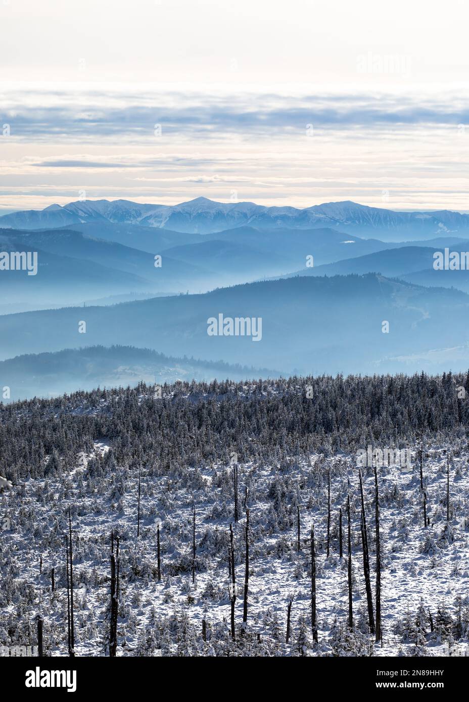 Beautiful landscape foggy hills hi-res stock photography and images - Alamy