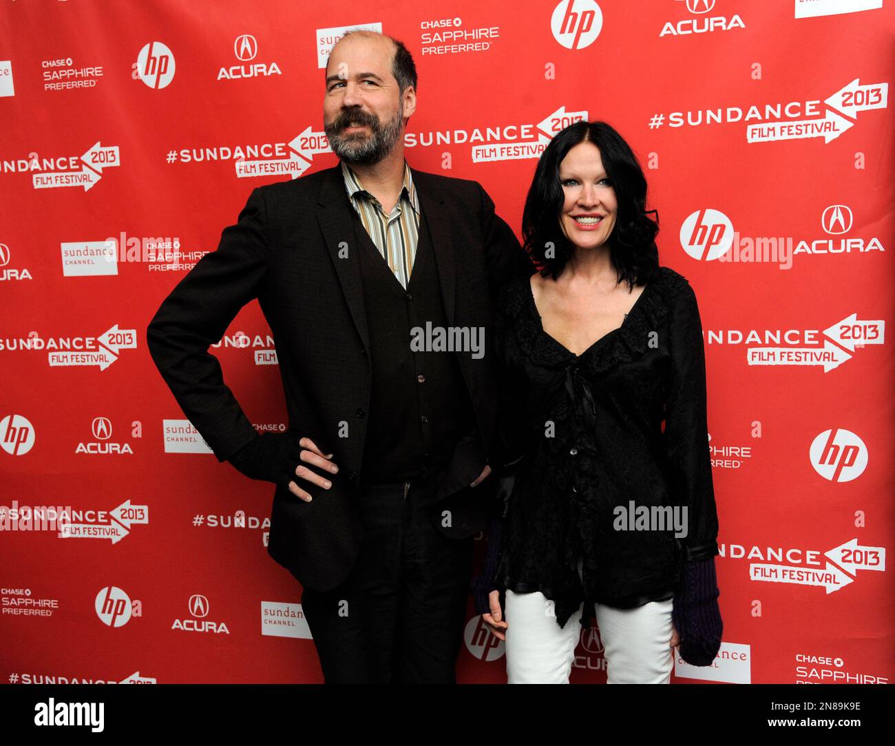 Krist Novoselic, left, former member of the band Nirvana, poses with his wife Darbury Ayn