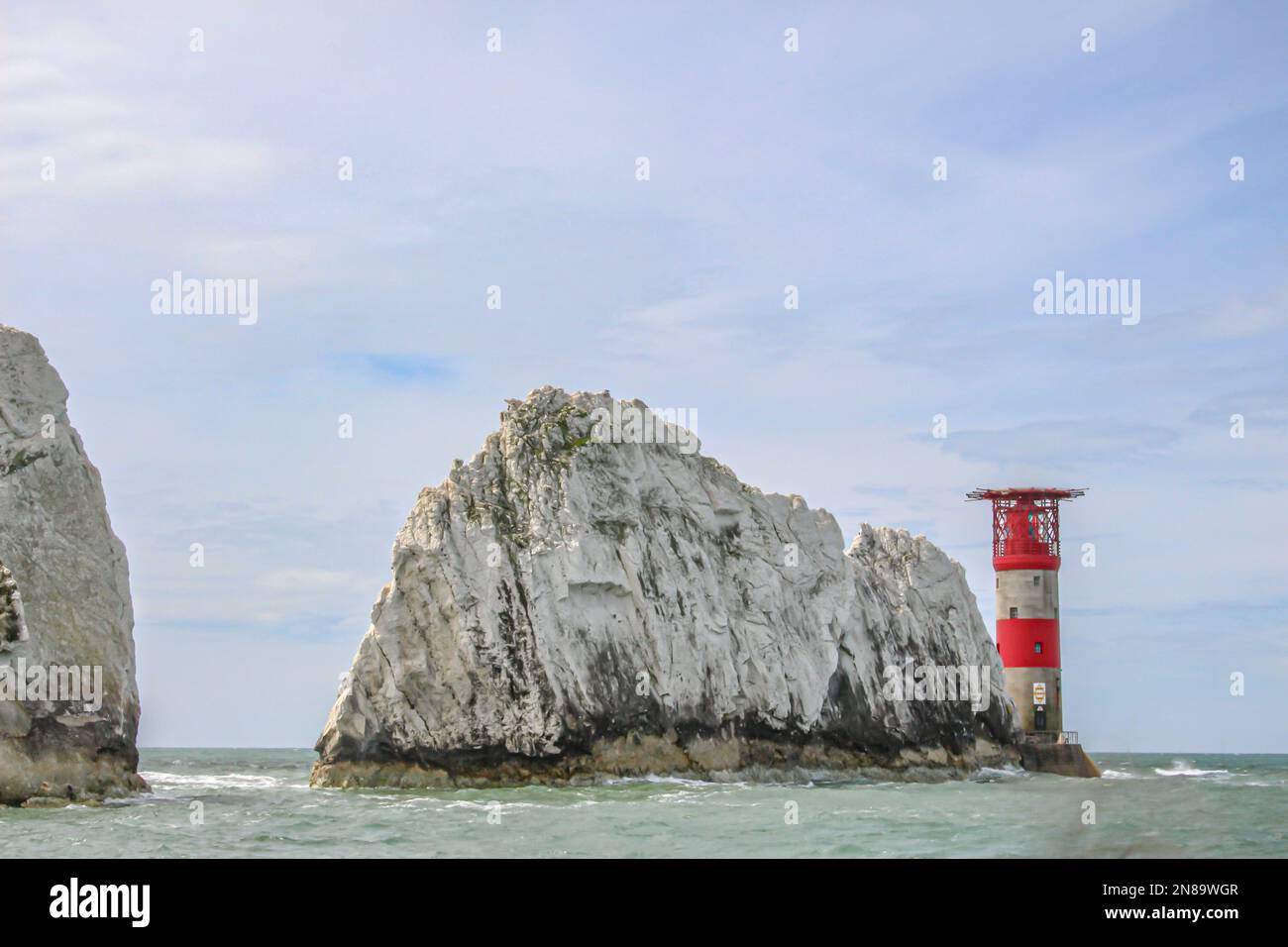 Late summer evening at the Needles.Beautiful landscape from The Needles Isle of Wight,one of the most romantic and iconic places in England,Needles pa Stock Photo