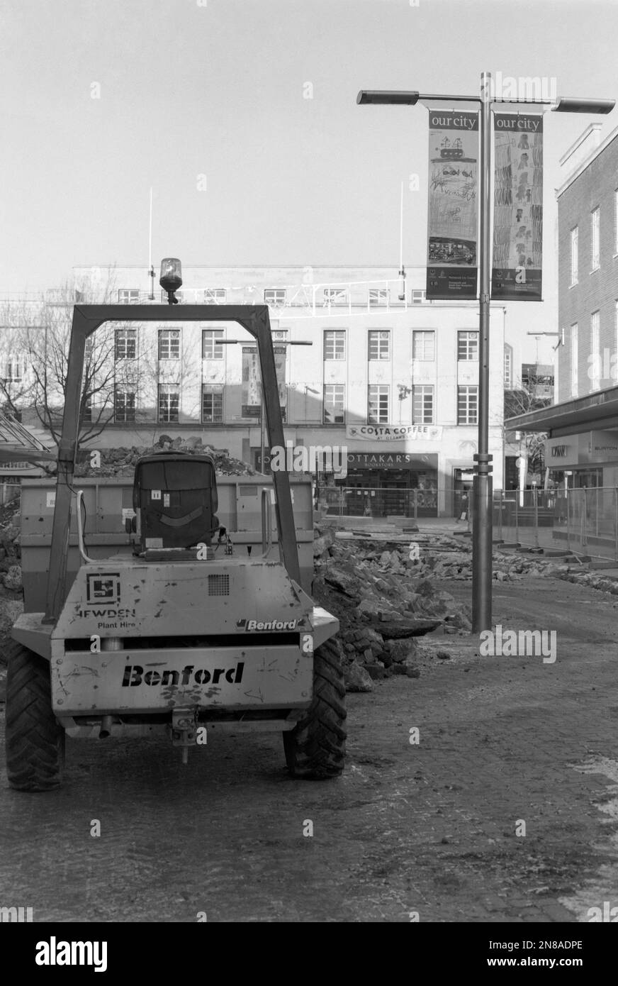 road works during the modernisation pedestrianisation of arundel street