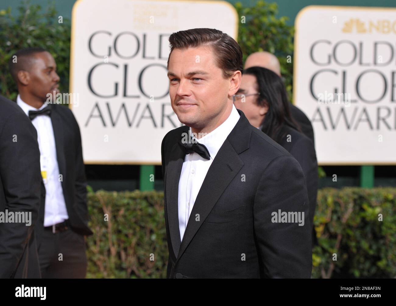 Actor Leonardo DiCaprio arrives at the 70th Annual Golden Globe Awards