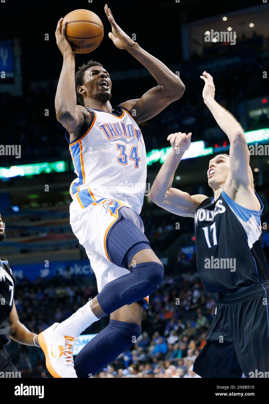 Oklahoma City Thunder center Hasheem Thabeet (34) shoots in front of ...