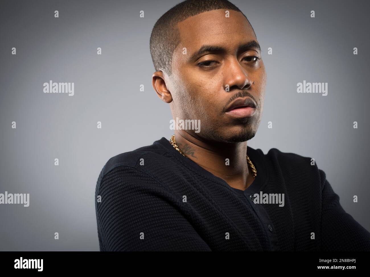 American rapper and actor Nasir Jones, better known as Nas, poses for a ...