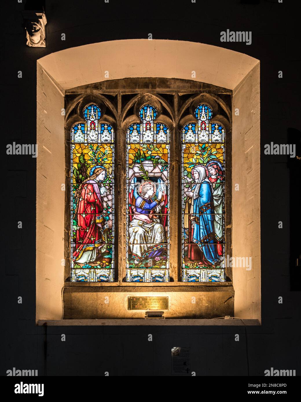 Stained glass at St Marys Church in Kirkby Lonsdale Stock Photo Alamy