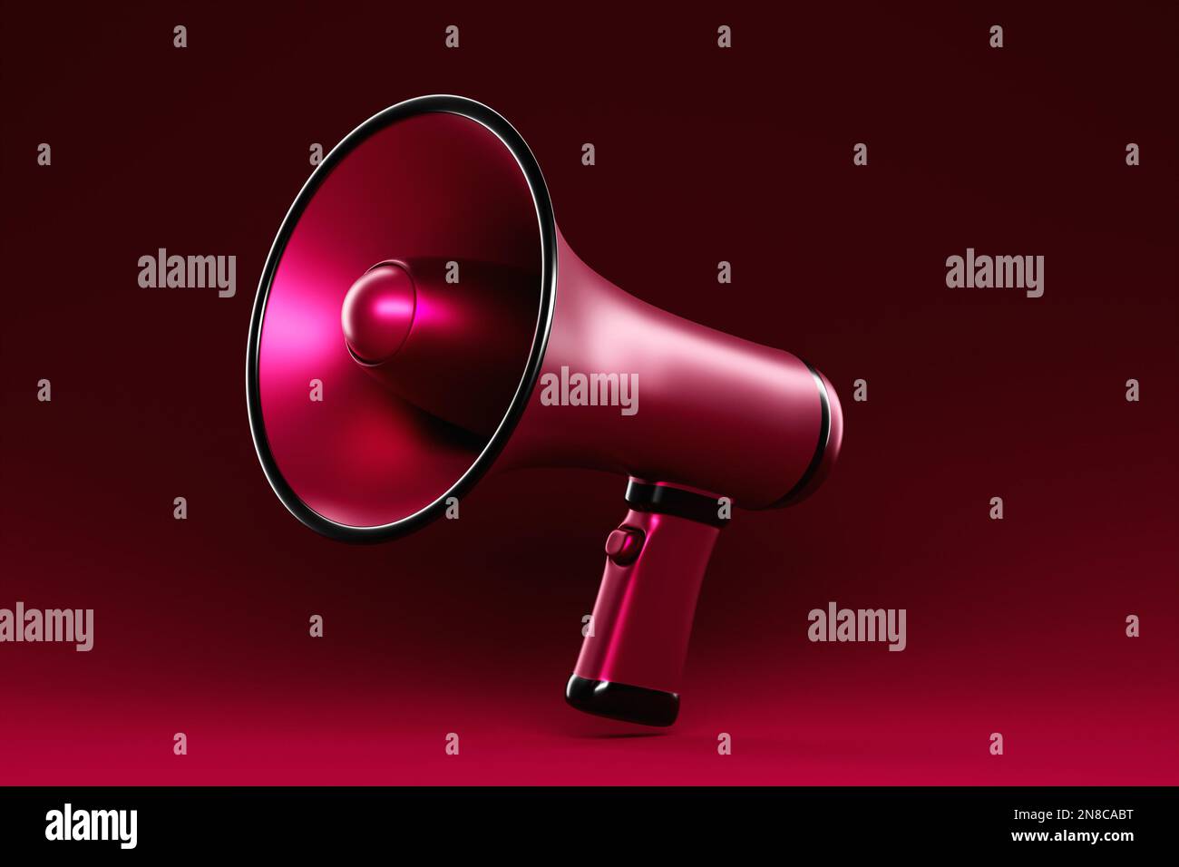 Megaphone speaker or megaphone loudspeaker, realistic 3d illustration