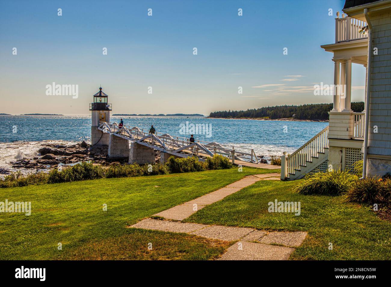Marshall Point Lighthouse in Port Clyde, Maine Stock Photo