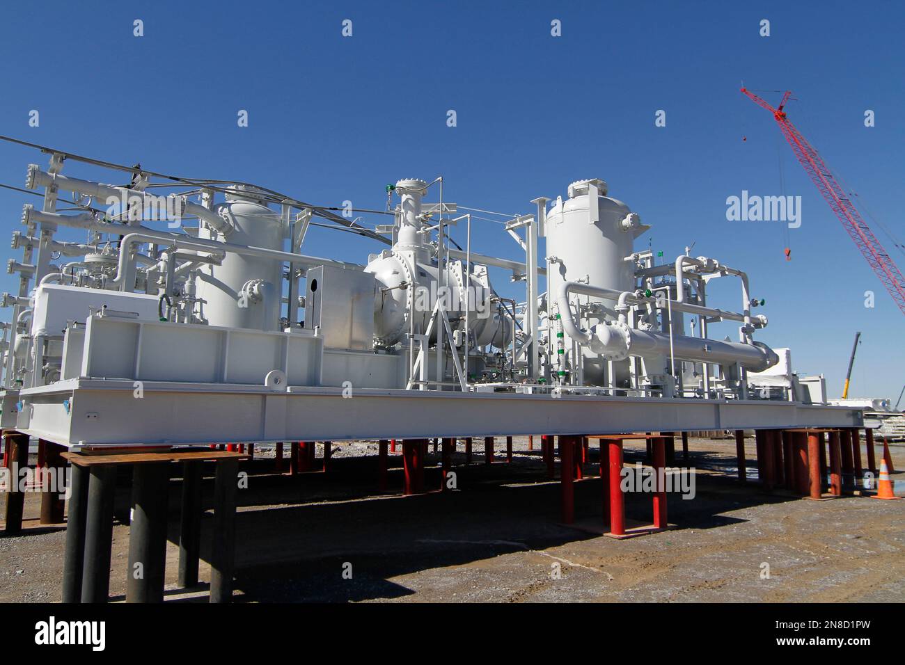 In this Nov. 13, 2012 photograph, an acid gas refrigeration compressor