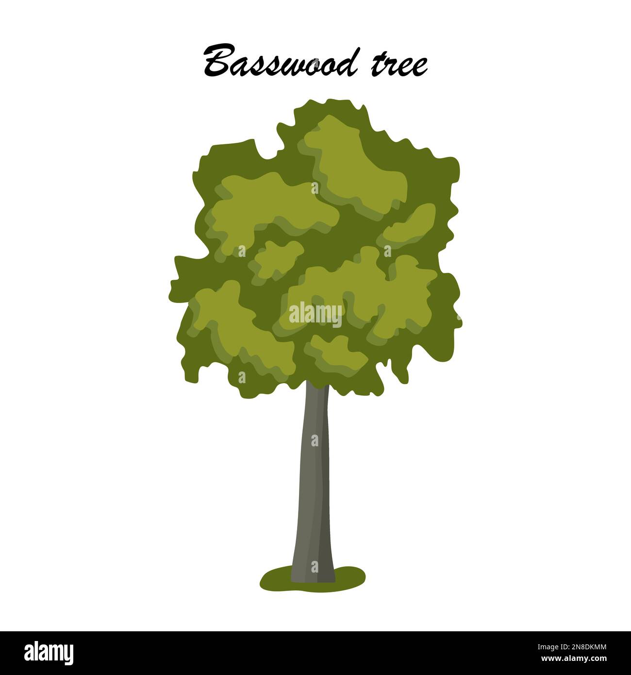 One Basswood tree icon, flat style vector illustration Stock Vector