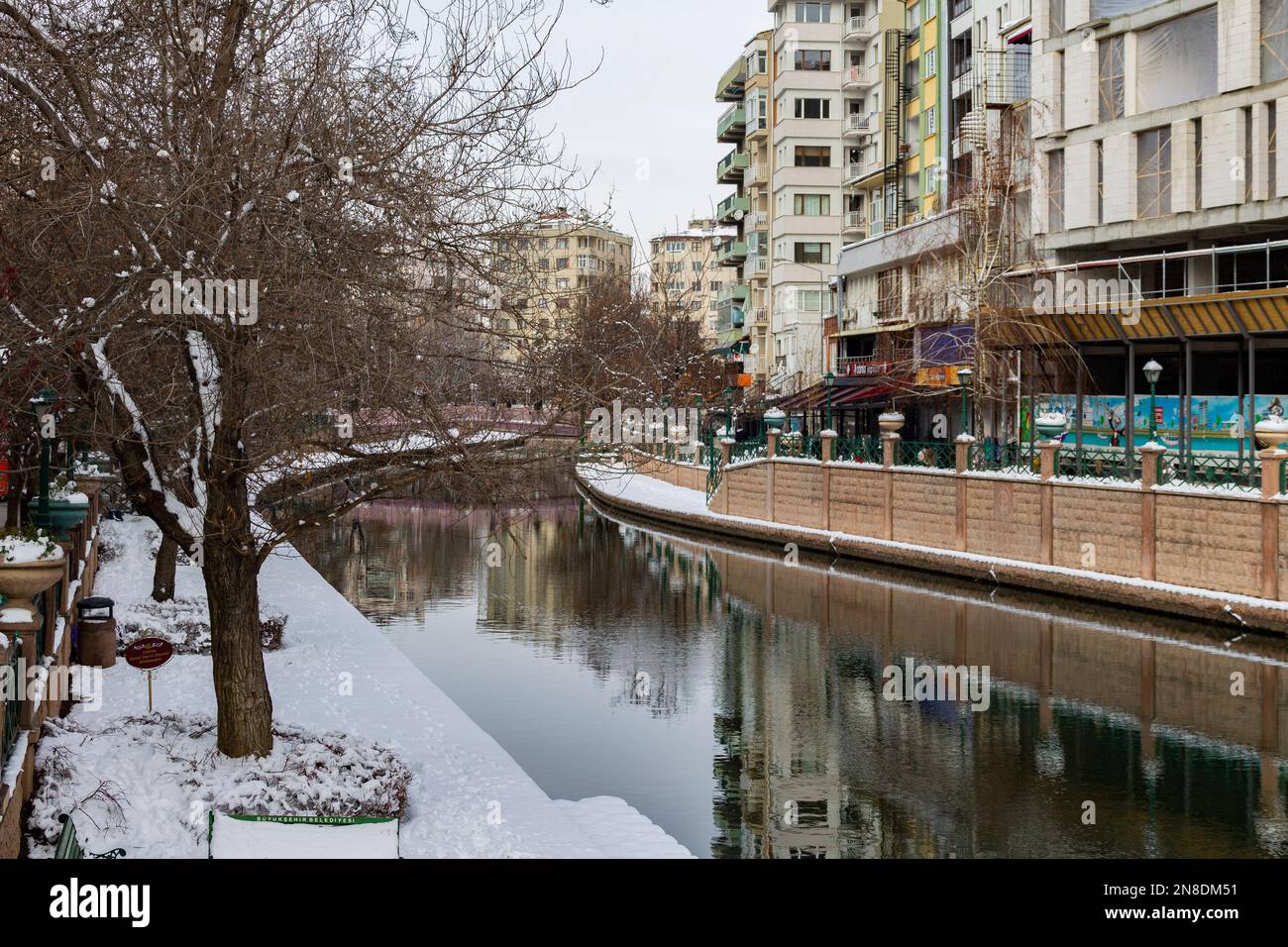 Eskisehir of center and winter with snow Stock Photo