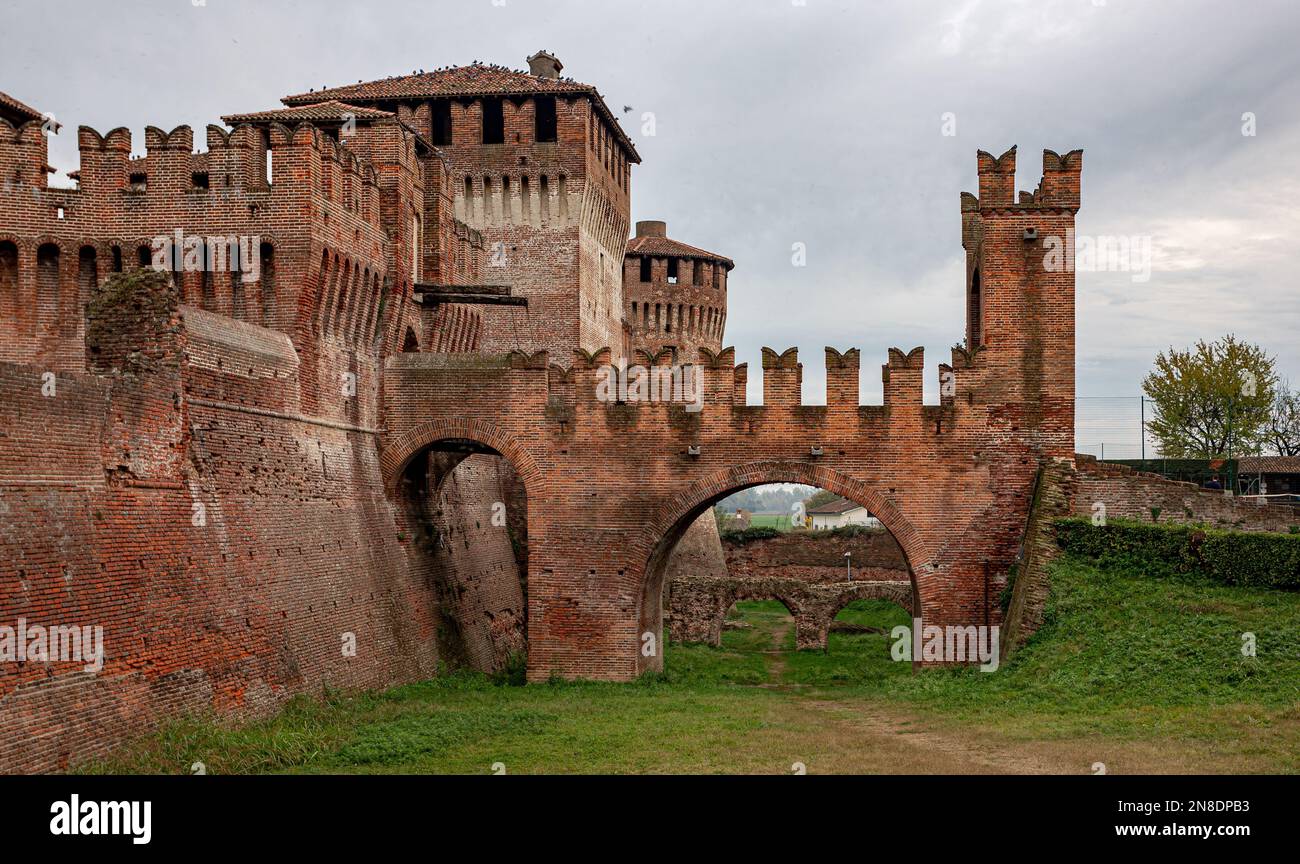 The ancient military fortress Soncino Castle in northern Italy Stock Photo