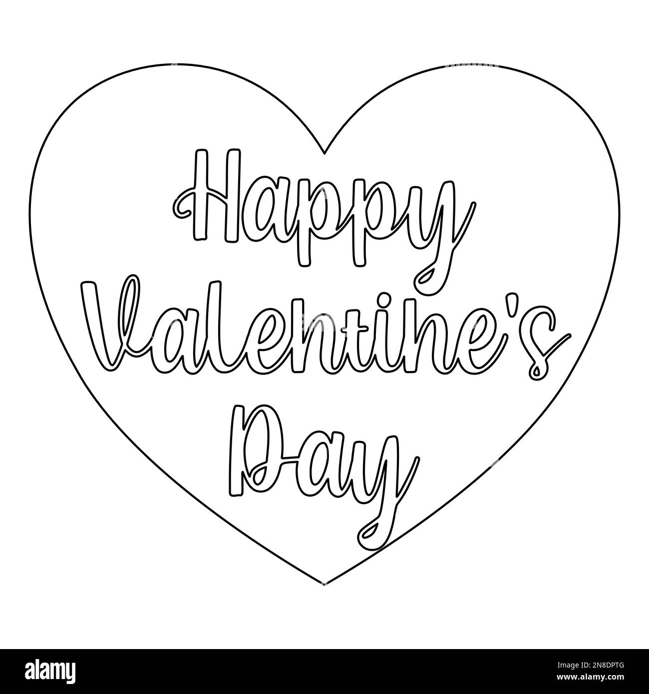 Happy Valentine's Day Card Red Heart Shaped Balloon Sticker