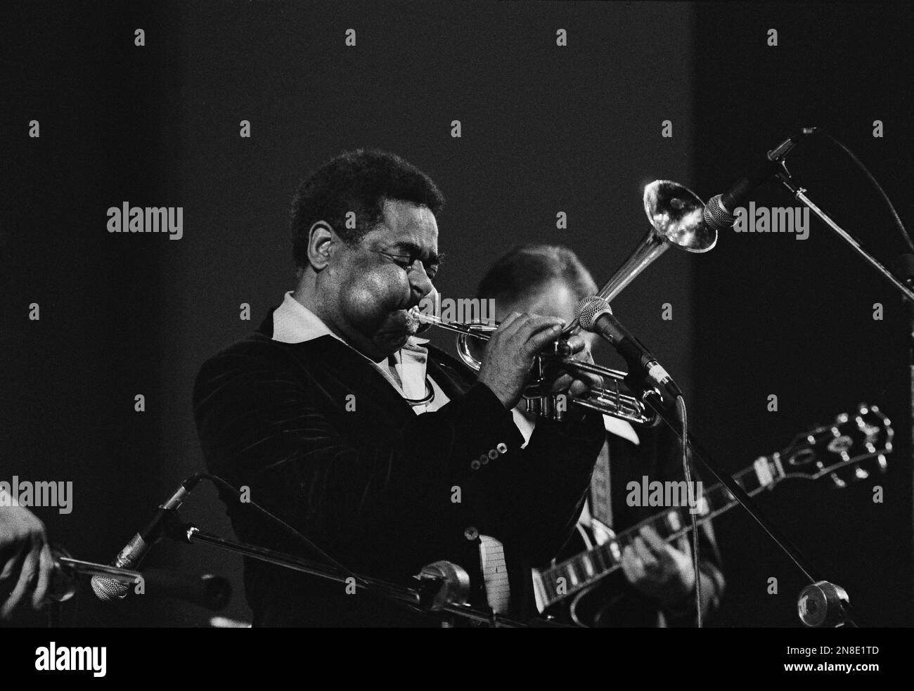 Jazz Trumpeter Dizzy Gillespie Swings On His Horn As The Newport Jazz ...