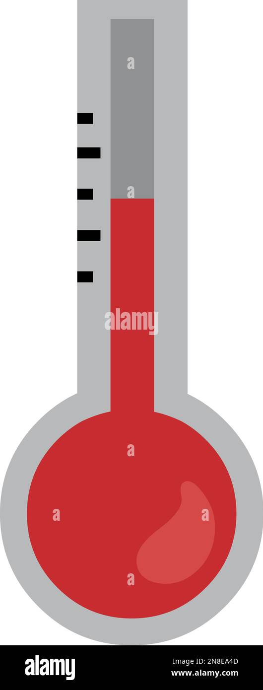 vector illustration of a thermometer with a high temperature