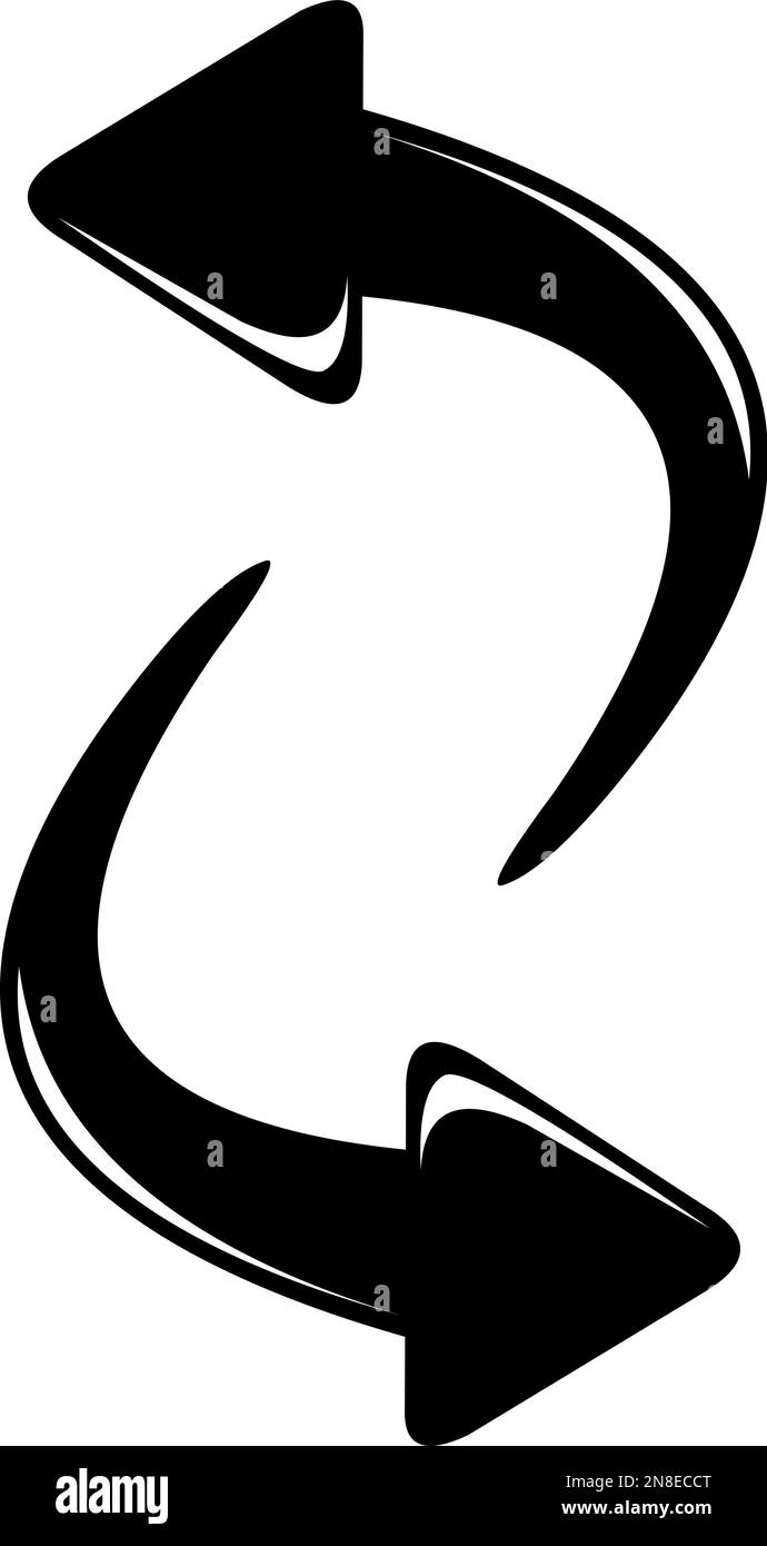 vector illustration of two curved arrows indicating the right and left