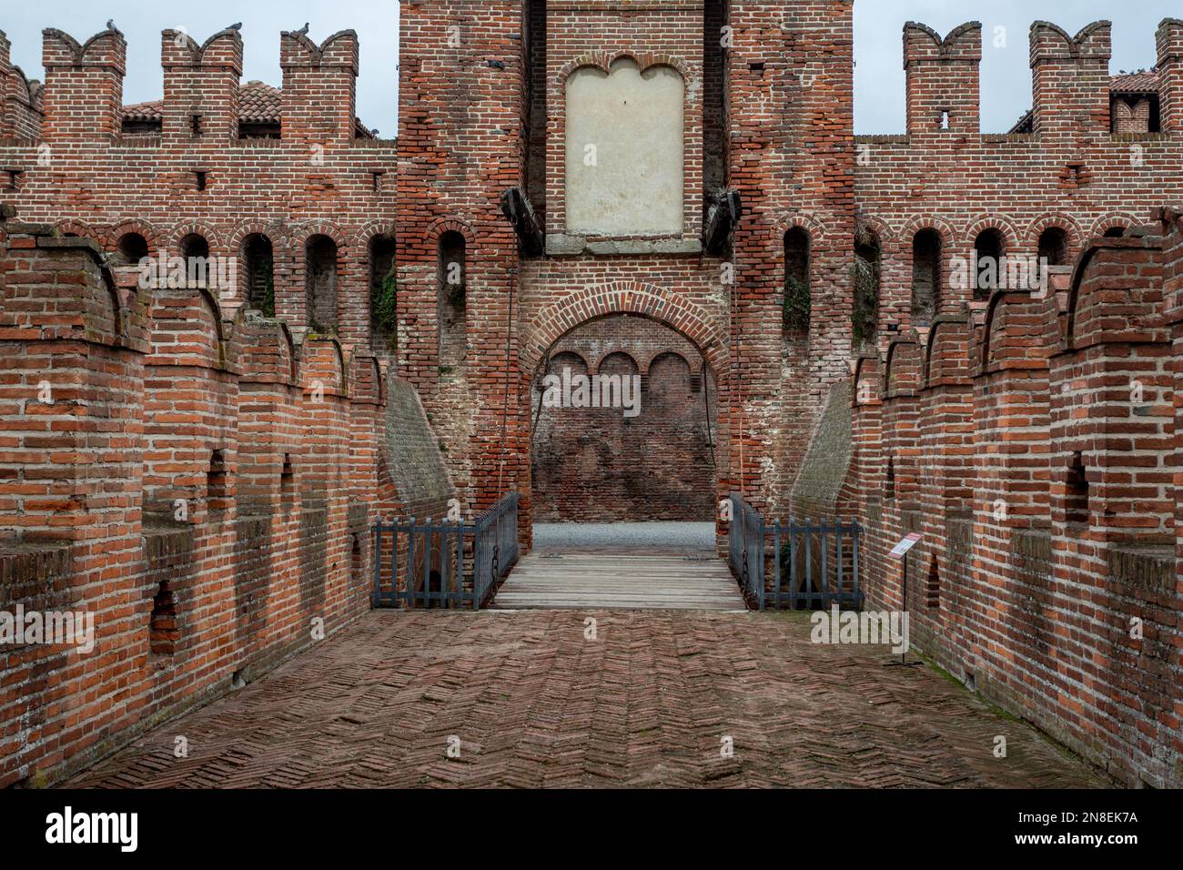 A mesmerizing shot of Soncino's Castle, a military fortress in Soncino, northern Italy Stock Photo