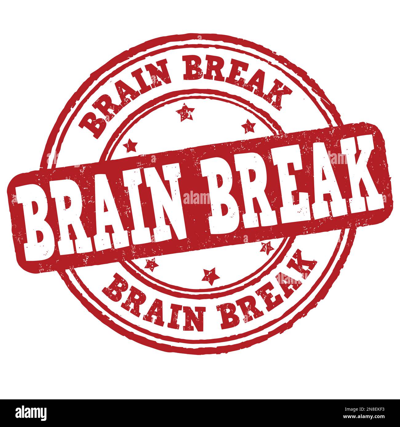 Brain break grunge rubber stamp on white background, vector illustration Stock Vector