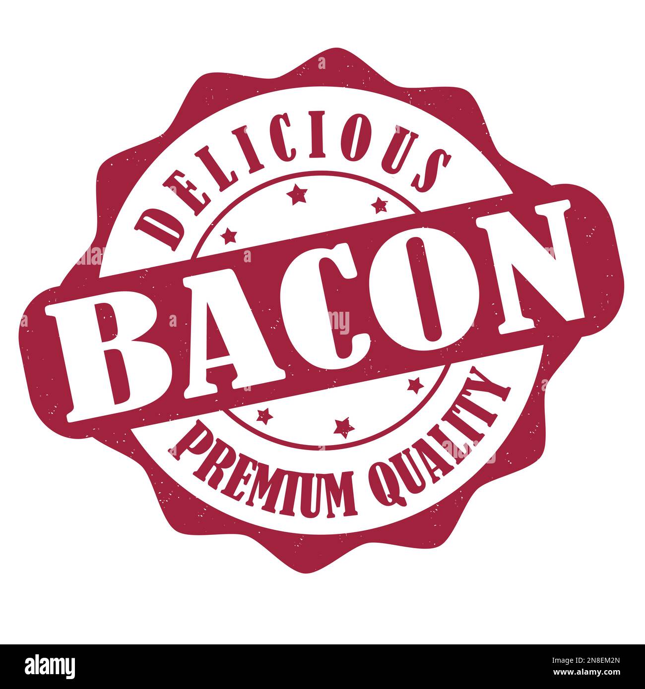 Bacon label or stamp on white background, vector illustration Stock