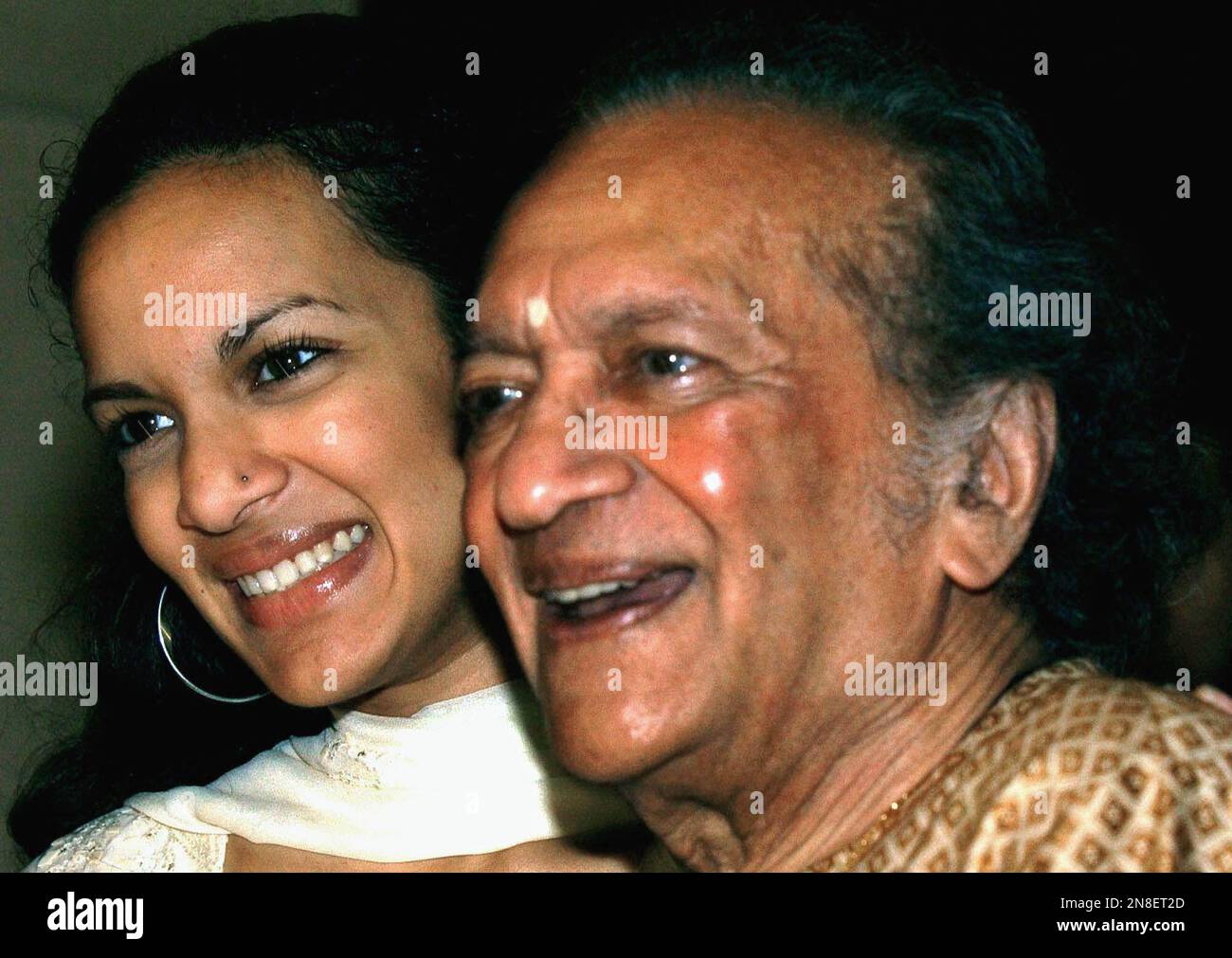 FILE In this Dec. 19, 2002, Indian Sitar maestro Ravi Shankar, right