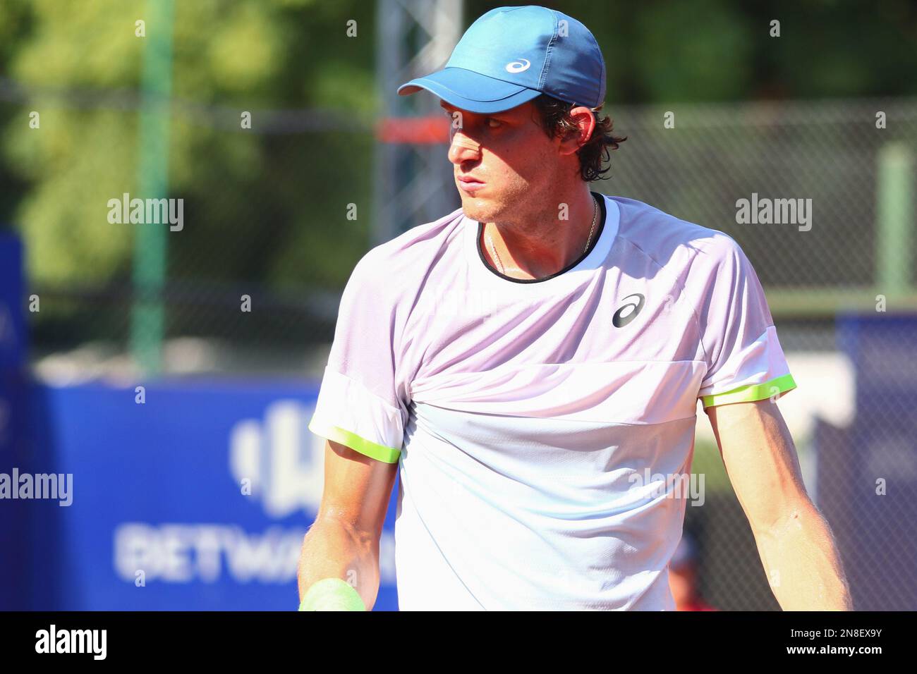 Buenos Aires, Argentina, 11th Feb 2023, Nicolas Jarry (CHI) during a match for first round of qualifyng of Argentina Open ATP 250 at Central Court of Buenos Aires Lawn Tennis Club