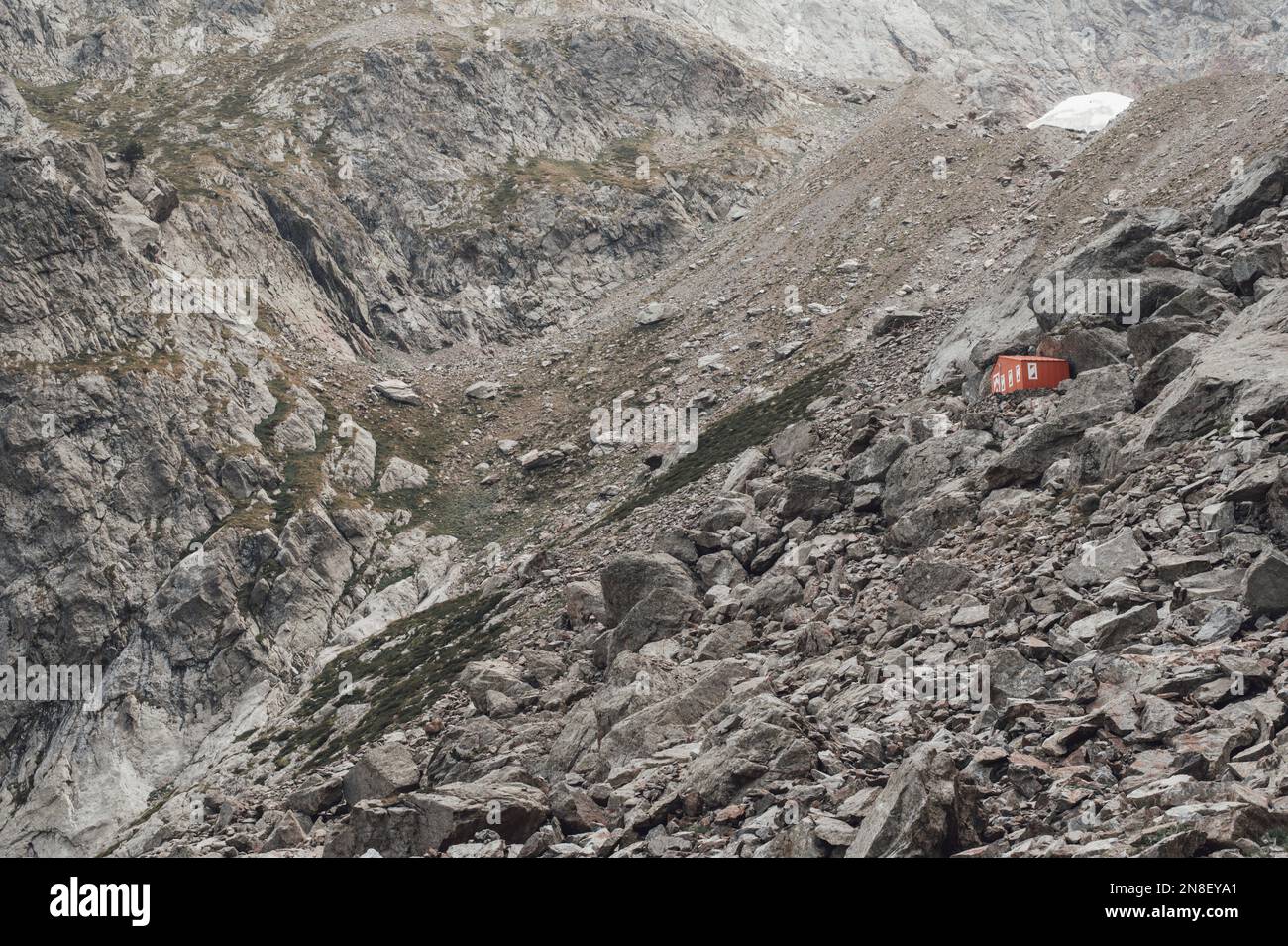 Lourousa valley, Gesso valley (Cuneo, Italy). Panorama of the upper portion of the valley which leads to the Morelli Buzzi refuge and the Varrone Stock Photo