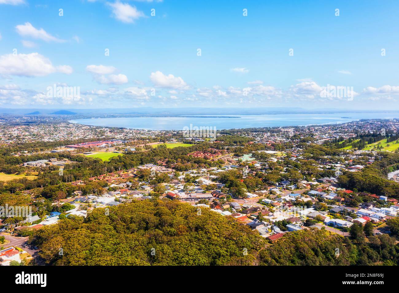 Residential life style suburbs around Tuggerah lake on AUstralian Central coast from Bateau bay
