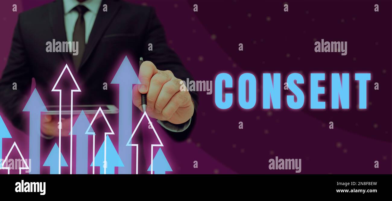 Conceptual caption Consent. Conceptual photo general agreement about ...